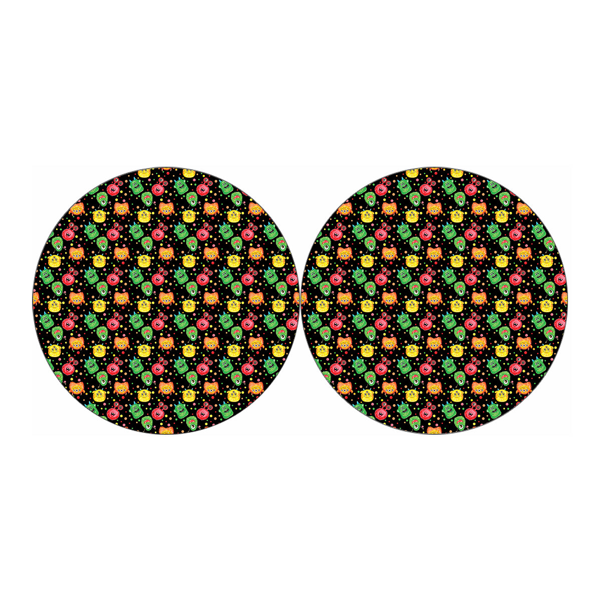 Little Monster Pattern Print Car Coasters