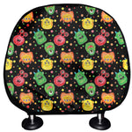 Little Monster Pattern Print Car Headrest Covers