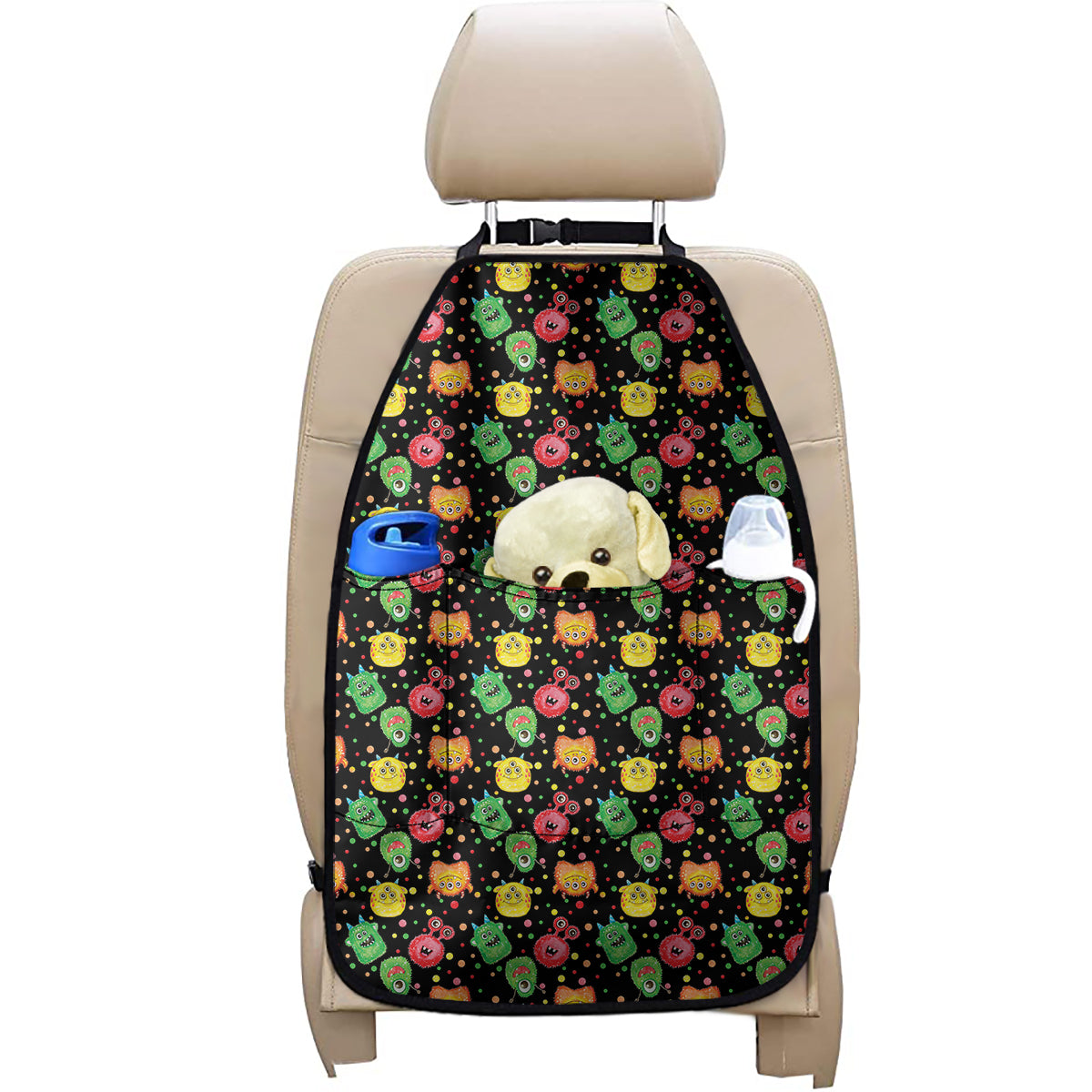 Little Monster Pattern Print Car Seat Organizers