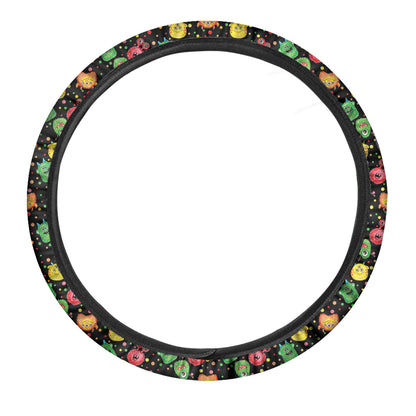 Little Monster Pattern Print Car Steering Wheel Cover