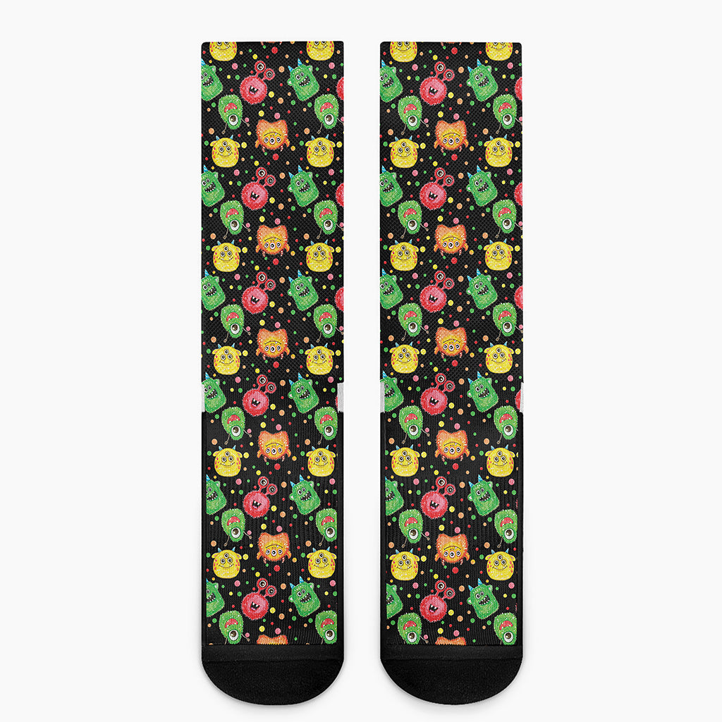 Little Monster Pattern Print Crew Socks