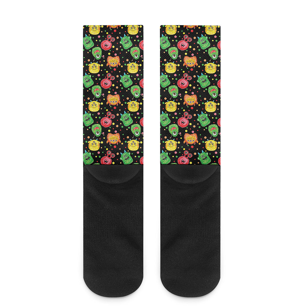 Little Monster Pattern Print Crew Socks
