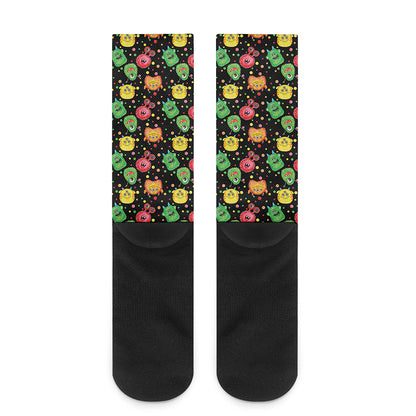 Little Monster Pattern Print Crew Socks