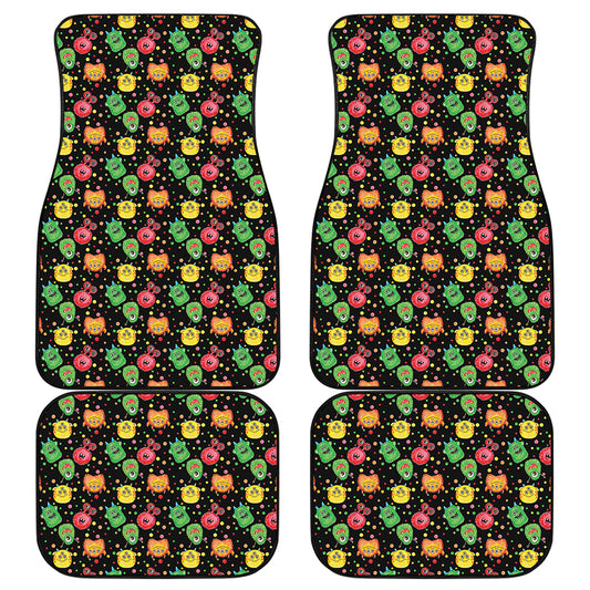 Little Monster Pattern Print Front and Back Car Floor Mats