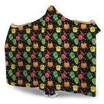 Little Monster Pattern Print Hooded Blanket