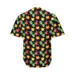 Little Monster Pattern Print Men's Baseball Jersey