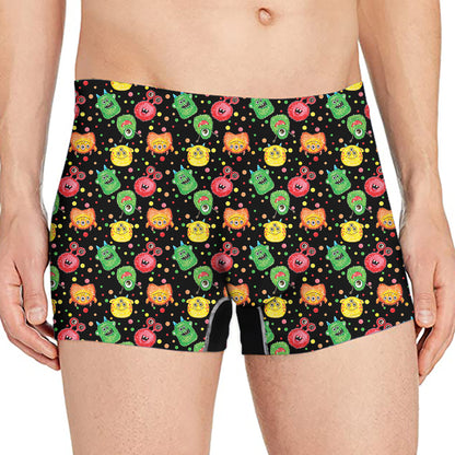 Little Monster Pattern Print Men's Boxer Briefs