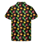 Little Monster Pattern Print Men's Short Sleeve Shirt