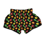 Little Monster Pattern Print Muay Thai Boxing Shorts