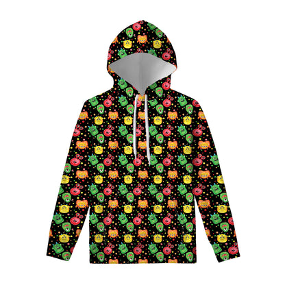 Little Monster Pattern Print Pullover Hoodie