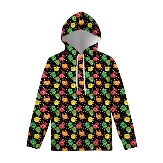 Little Monster Pattern Print Pullover Hoodie