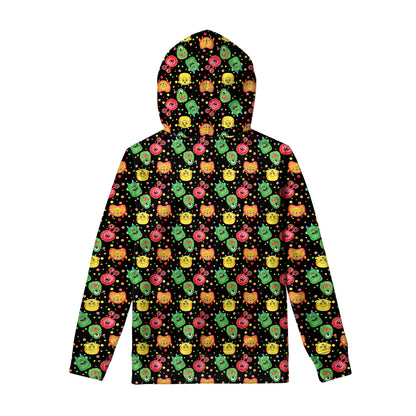 Little Monster Pattern Print Pullover Hoodie