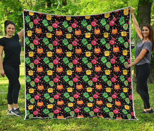 Little Monster Pattern Print Quilt