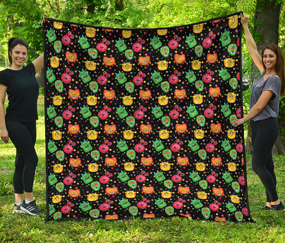 Little Monster Pattern Print Quilt