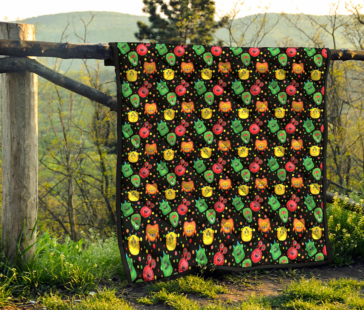 Little Monster Pattern Print Quilt