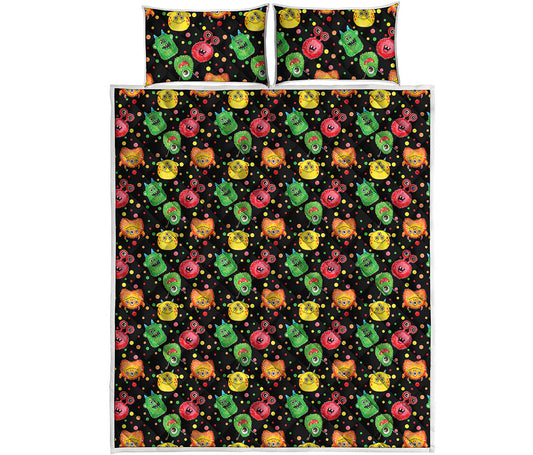 Little Monster Pattern Print Quilt Bed Set