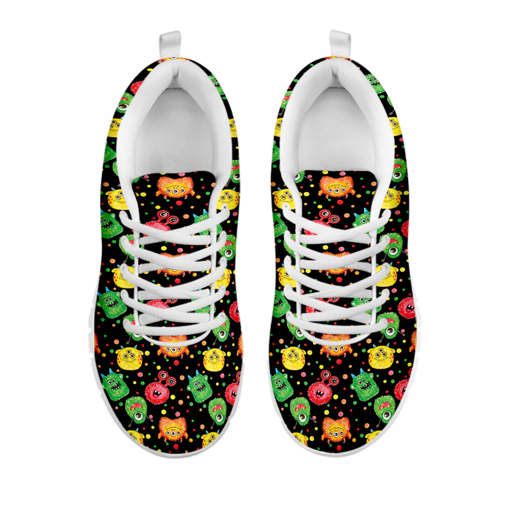 Little Monster Pattern Print White Sneakers