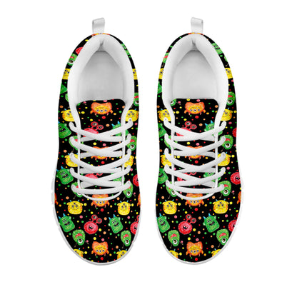 Little Monster Pattern Print White Sneakers