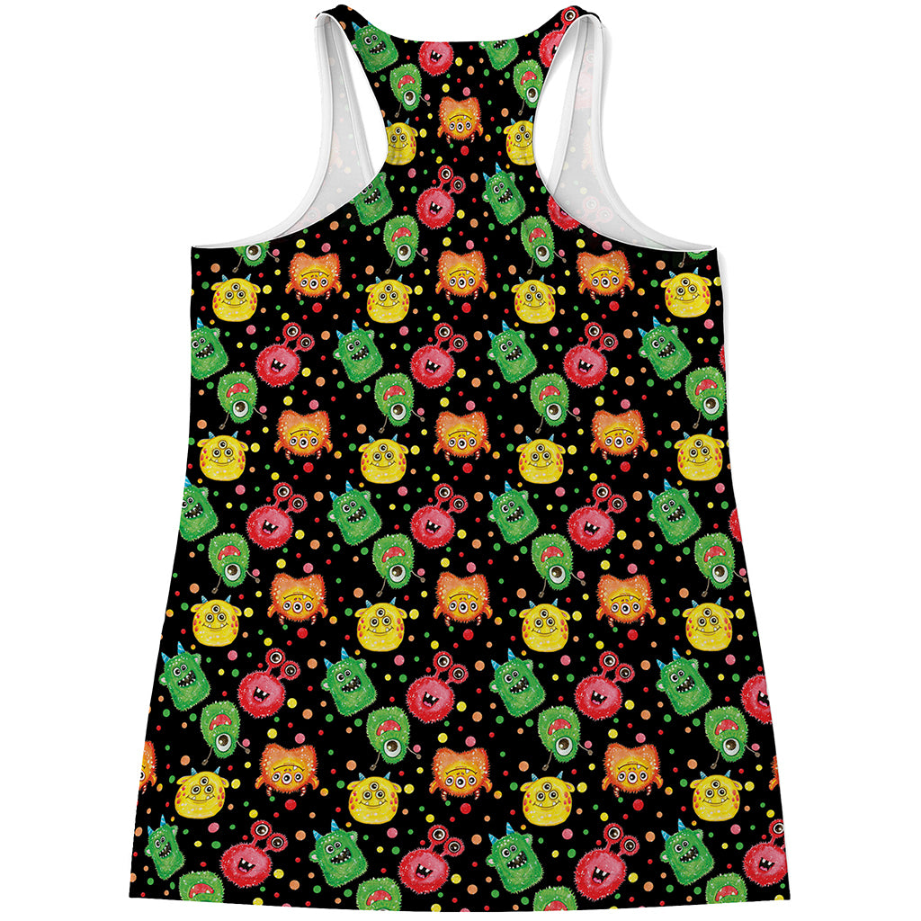 Little Monster Pattern Print Women's Racerback Tank Top