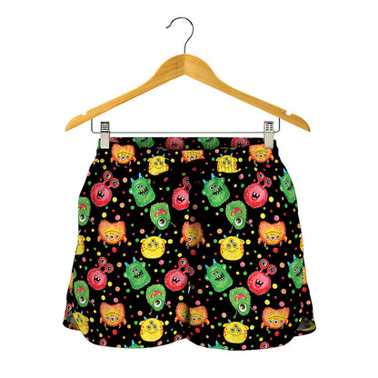 Little Monster Pattern Print Women's Shorts