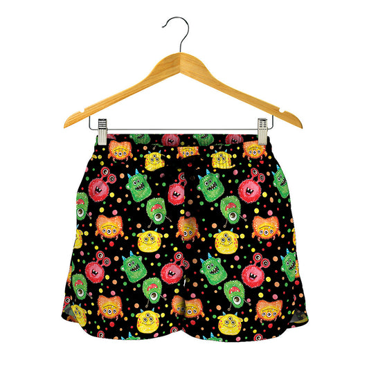 Little Monster Pattern Print Women's Shorts