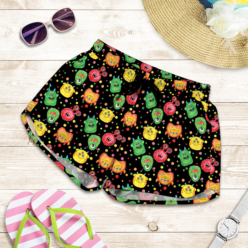 Little Monster Pattern Print Women's Shorts
