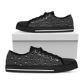 Little Ninja Pattern Print Black Low Top Sneakers