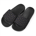 Little Ninja Pattern Print Black Slide Sandals