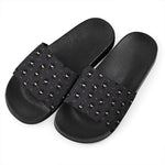 Little Ninja Pattern Print Black Slide Sandals