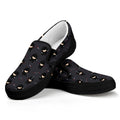 Little Ninja Pattern Print Black Slip On Sneakers