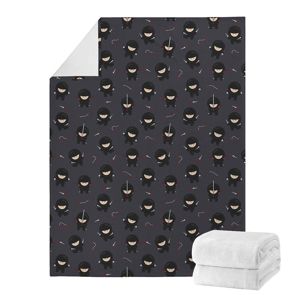 Little Ninja Pattern Print Blanket