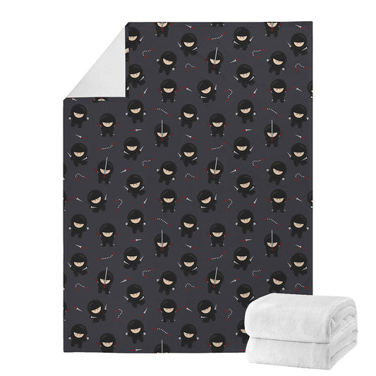 Little Ninja Pattern Print Blanket