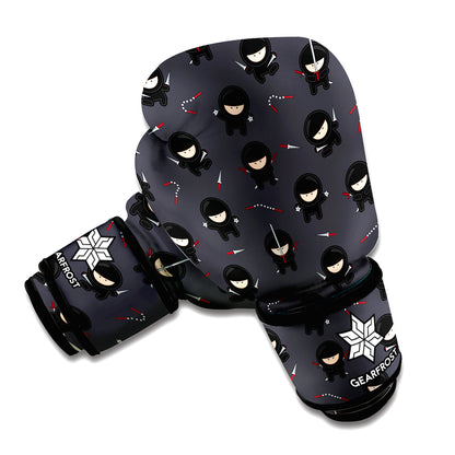 Little Ninja Pattern Print Boxing Gloves
