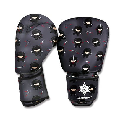 Little Ninja Pattern Print Boxing Gloves