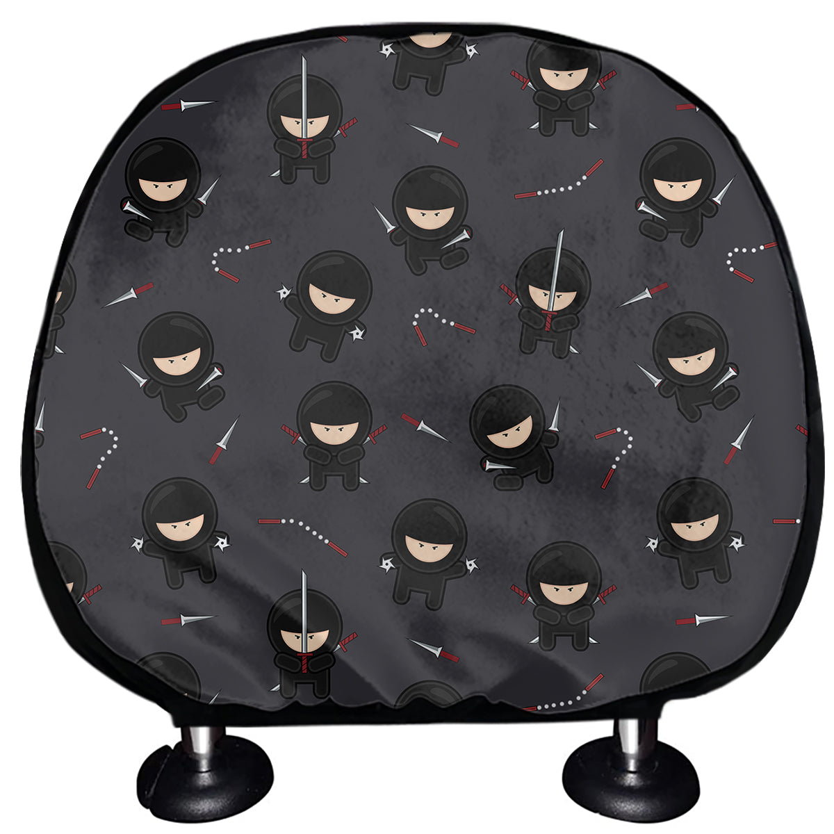 Little Ninja Pattern Print Car Headrest Covers