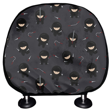 Little Ninja Pattern Print Car Headrest Covers
