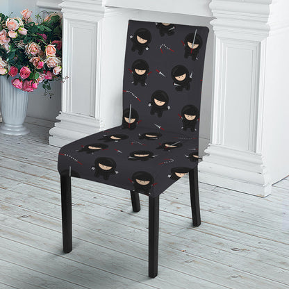 Little Ninja Pattern Print Dining Chair Slipcover
