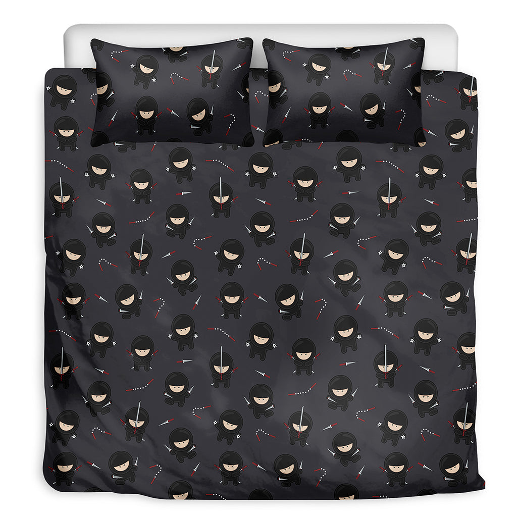 Little Ninja Pattern Print Duvet Cover Bedding Set