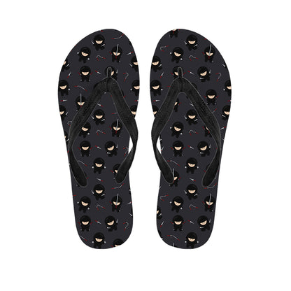 Little Ninja Pattern Print Flip Flops