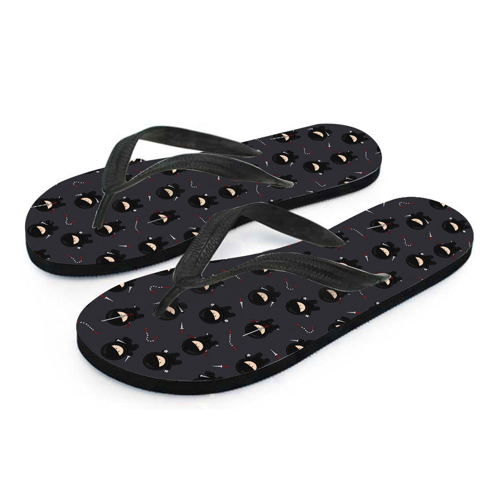 Little Ninja Pattern Print Flip Flops