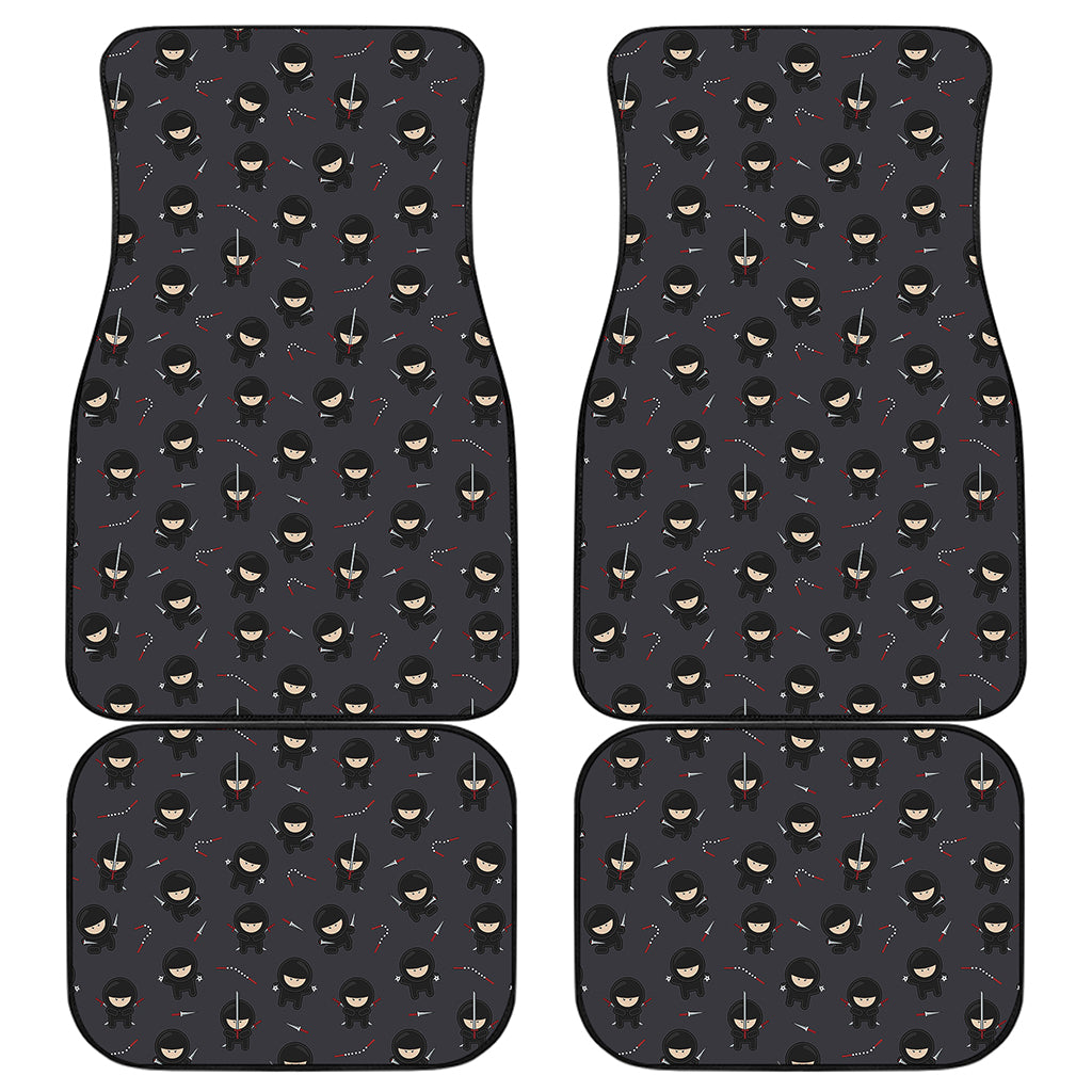 Little Ninja Pattern Print Front and Back Car Floor Mats