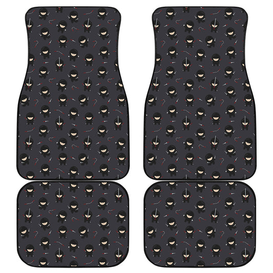 Little Ninja Pattern Print Front and Back Car Floor Mats
