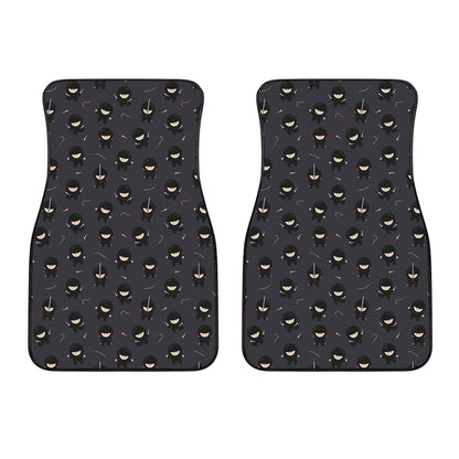 Little Ninja Pattern Print Front Car Floor Mats
