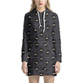 Little Ninja Pattern Print Pullover Hoodie Dress