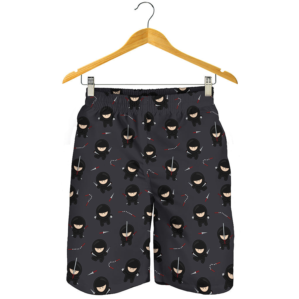 Little Ninja Pattern Print Men's Shorts
