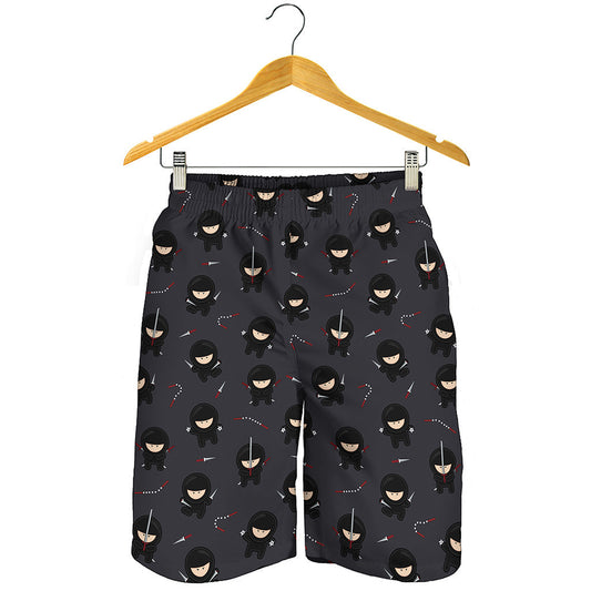 Little Ninja Pattern Print Men's Shorts