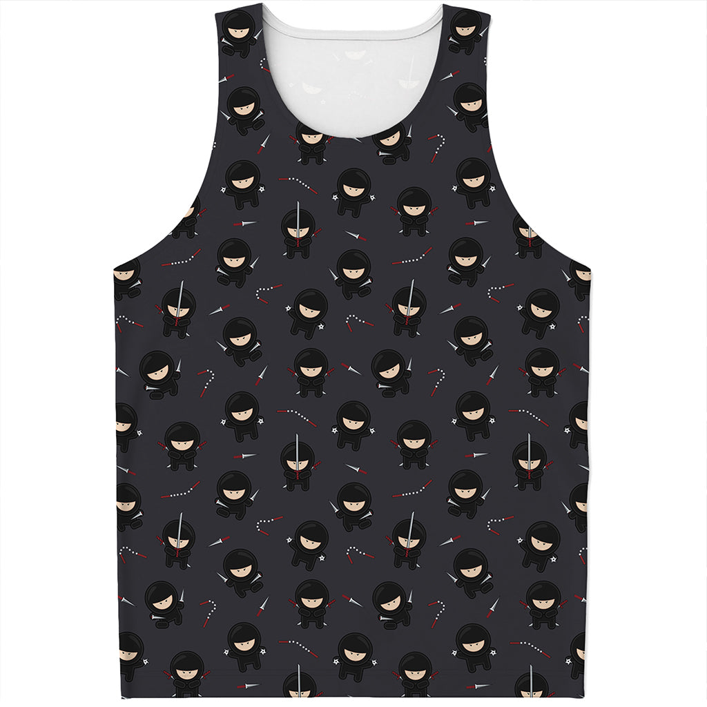 Little Ninja Pattern Print Men's Tank Top