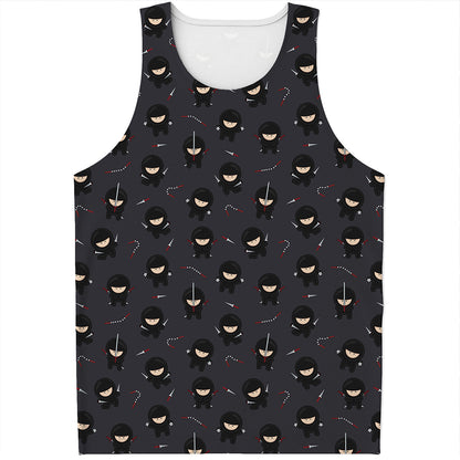 Little Ninja Pattern Print Men's Tank Top