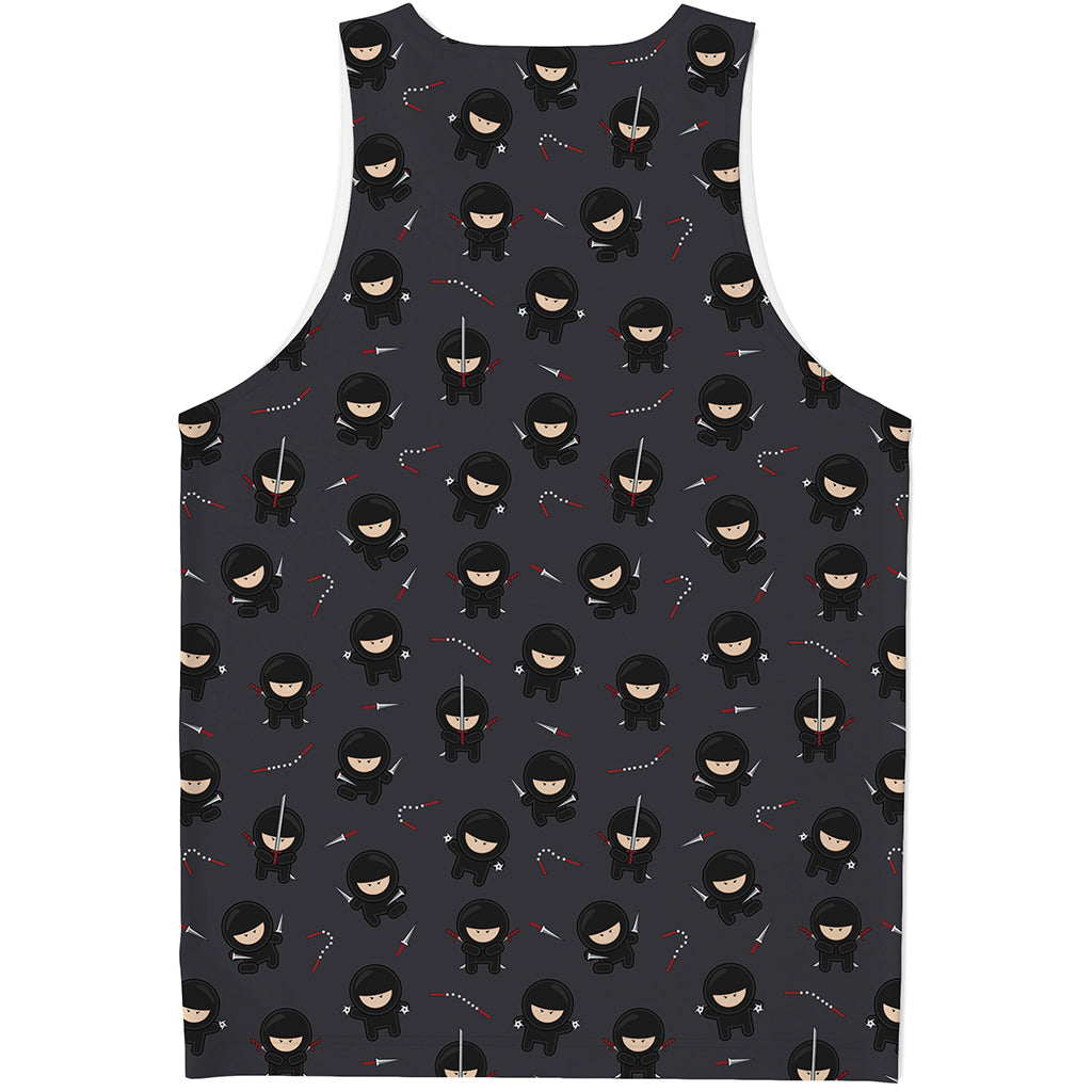 Little Ninja Pattern Print Men's Tank Top
