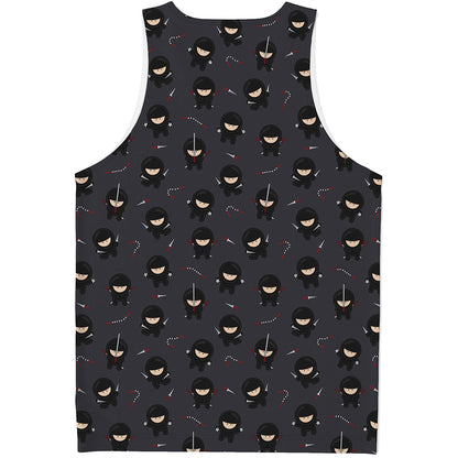 Little Ninja Pattern Print Men's Tank Top